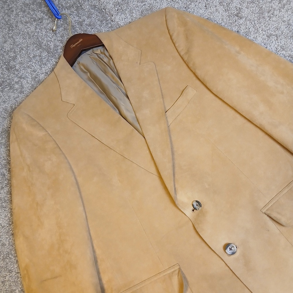 Stone Park Mens Tan Suede Leather Blazer Sport Coat Jacket